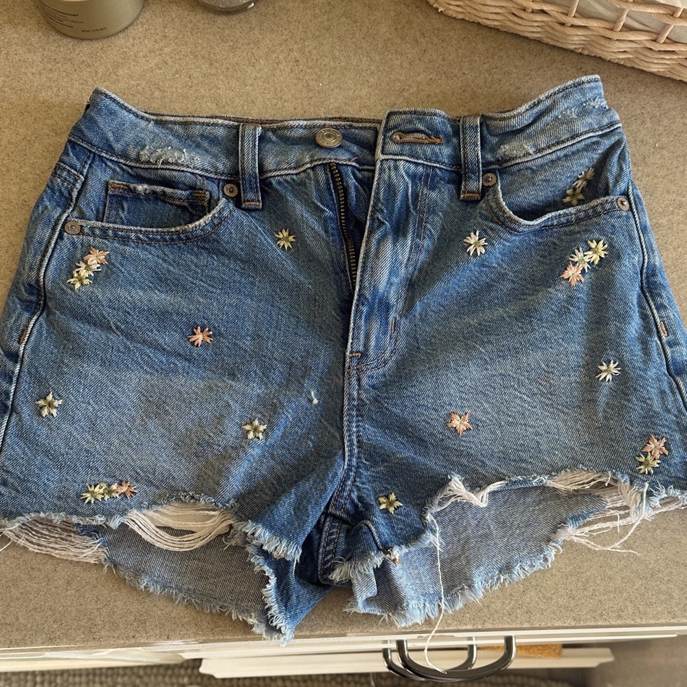 American Eagle Embroidered Denim Women Shorts